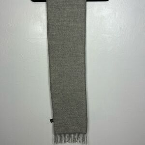 Lanart Collection Baby Alpaca Fringe Trim Gray Scarf